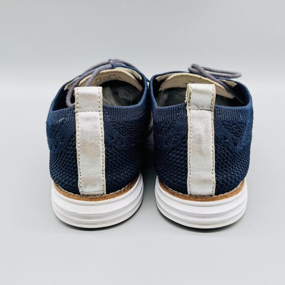Cole Haan Shoes Womens 9.5 Blue Stitchlite Knit Wingtip Oxford Grand OS Sneakers - Picture 7 of 13